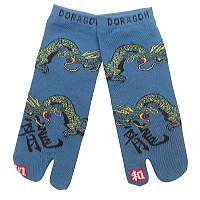 お祭り！和柄5本指ソックス！ドラゴン（渋青）